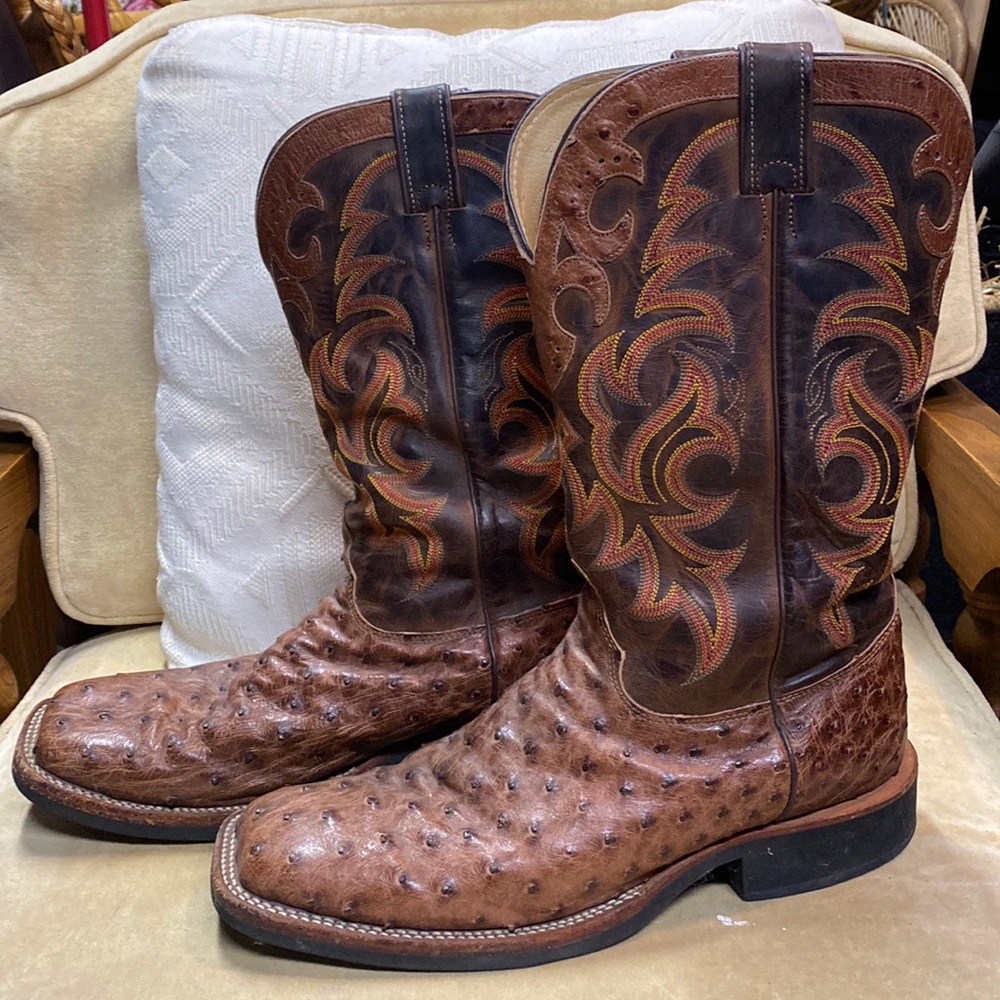 Justin men’s ostrich cowboy boots
